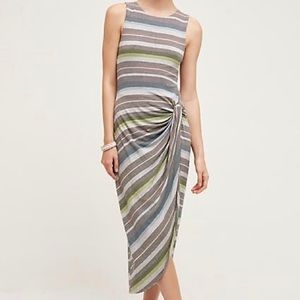Anthropologie Bailey44 Gathered Stripes midi dress